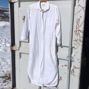 Gap long white shirt dress